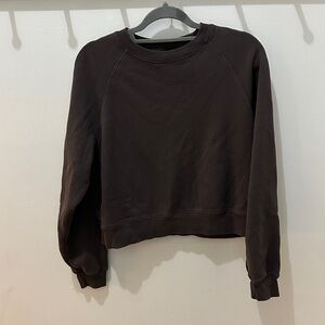 SKIMS Cropped Mocha Brown Crew Neck